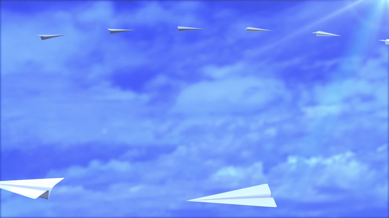 종이 비행기 비행 루프 애니메이션