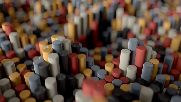 4K abstract rolls of textiles.