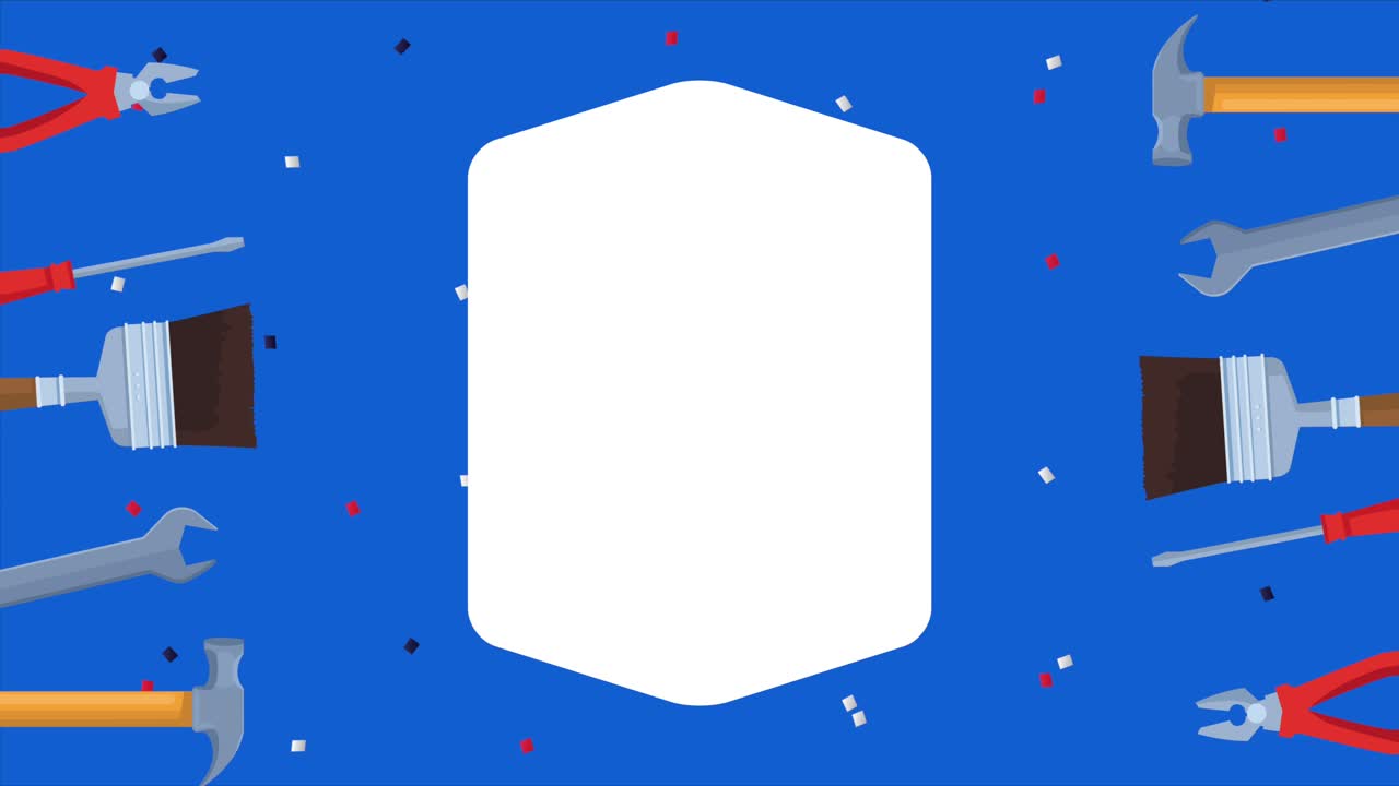 도구와 프레임으로 행복한 노동의 날 축하