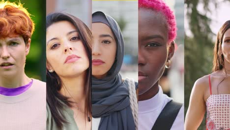 diverse group of women protesting