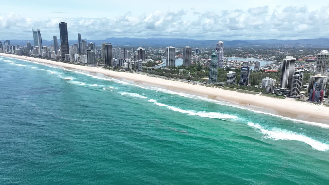 World famous views of this lovely city from Surfers Paradise, Gold Coast, Queensland Australia, amazing drone footage, Australia&rsquo;s playground