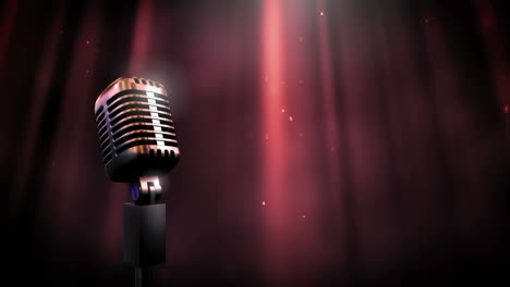 microphone and twinkling lights