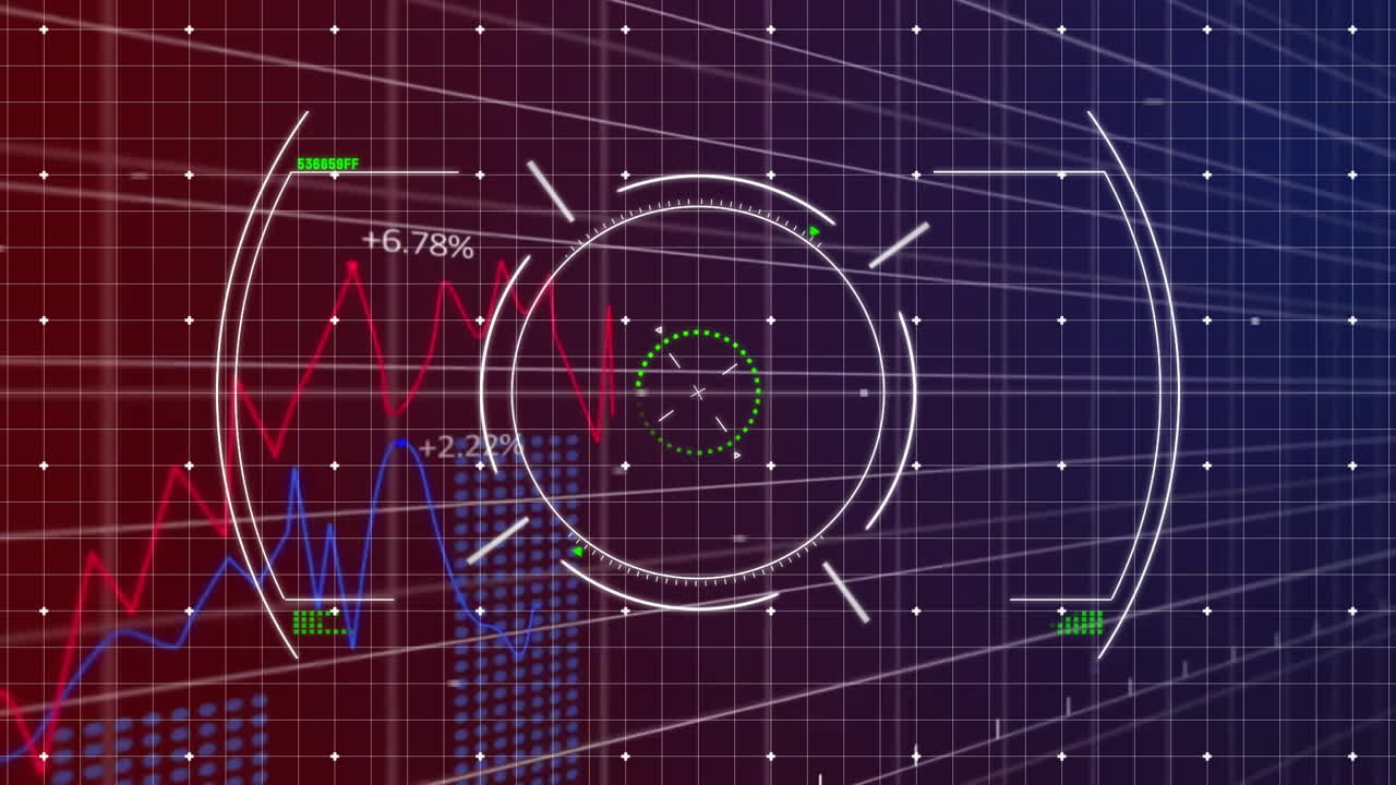그리드에 있는 그래프 처리 데이터에 대한 원형 스캐너의 애니메이션