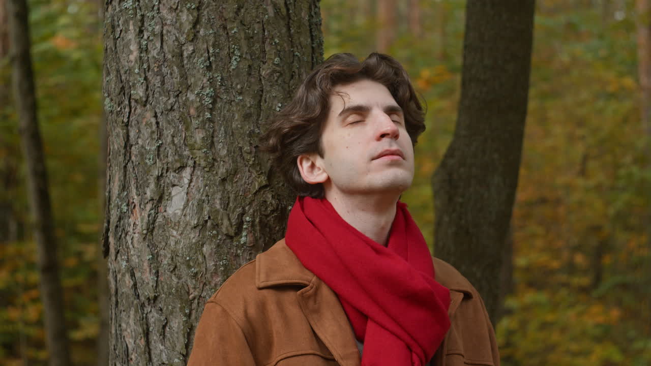 Man in Autumn Forest