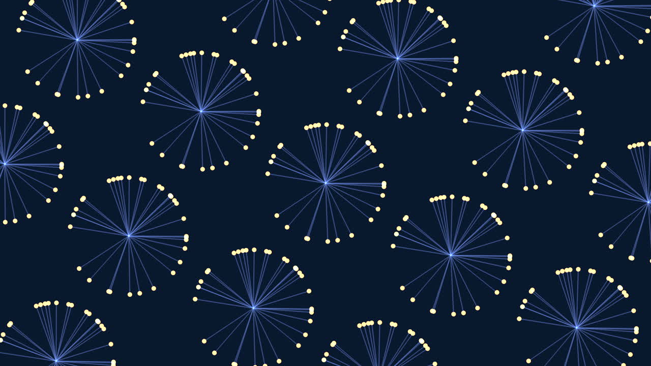 Vibrant blue and yellow circular pattern on dark background