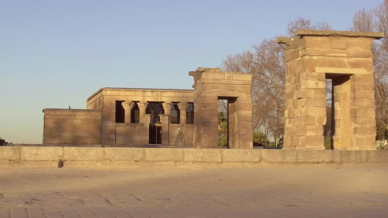 templo de debod, madrid, movimiento cardán