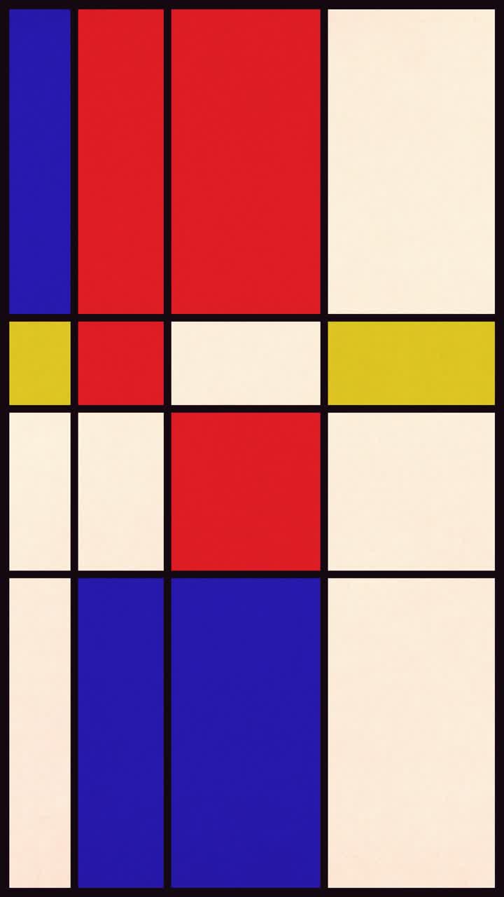 Abstract Geometric Animation with Shifting Mondrian Style Blocks