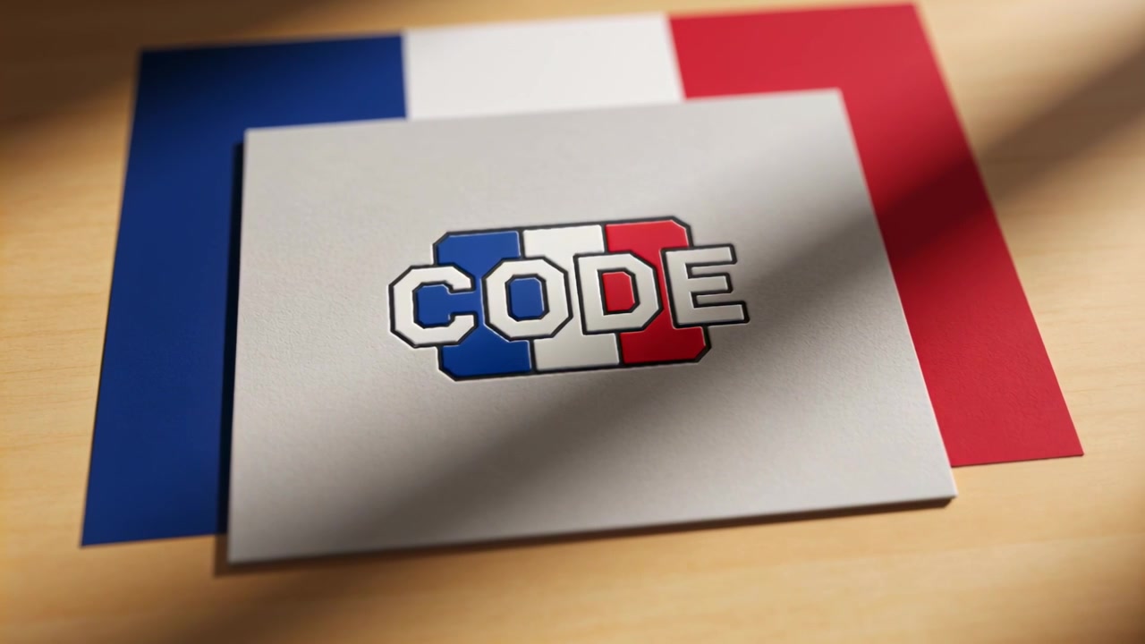 Moving camera pulling focus on centered tricolor-backed card on wooden tabletop