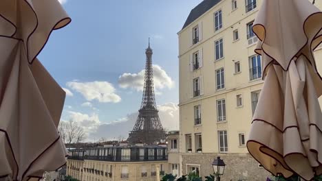 eiffel tower view from a parisian cafe