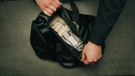 Specialised police officer Counting dollar banknotes in crime lab, conceptual image. High quality 4k footage