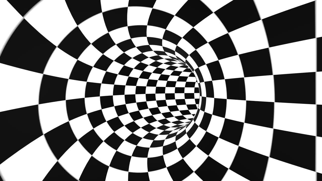 el túnel de tablero de ajedrez ilusión óptica