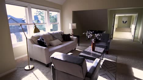 stabilized shot of bonus room inside luxury home