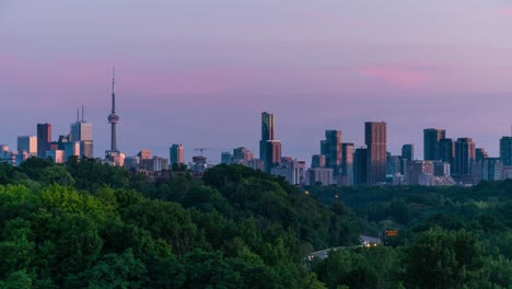 toronto skyline on calm evening