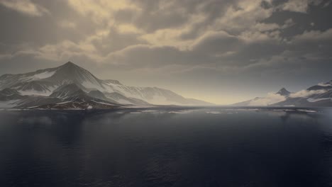 mountains covered with ice in antarctic landscape