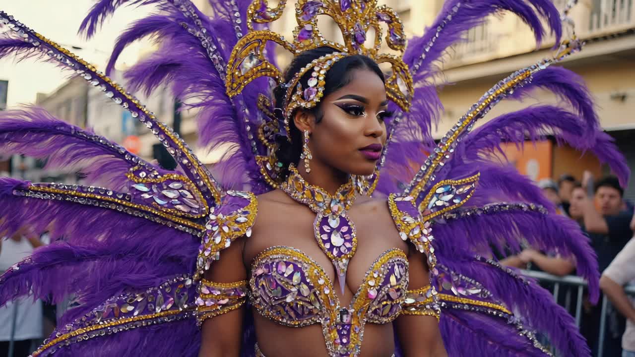 Woman in Elaborate Carnival Costume