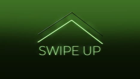 Animation-of-green-words-Swipe-Up-and-arrows-flickering-on-dark-green-background