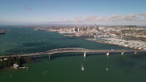 party cloudy day above largest new zealand metropolitan city