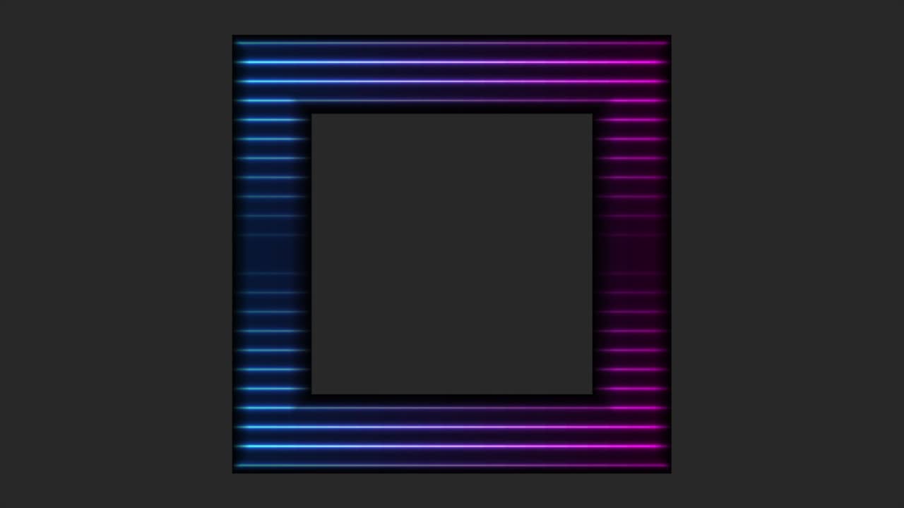 파란색 보라색 네온 사각형 프레임 추상 기술 모션 배경