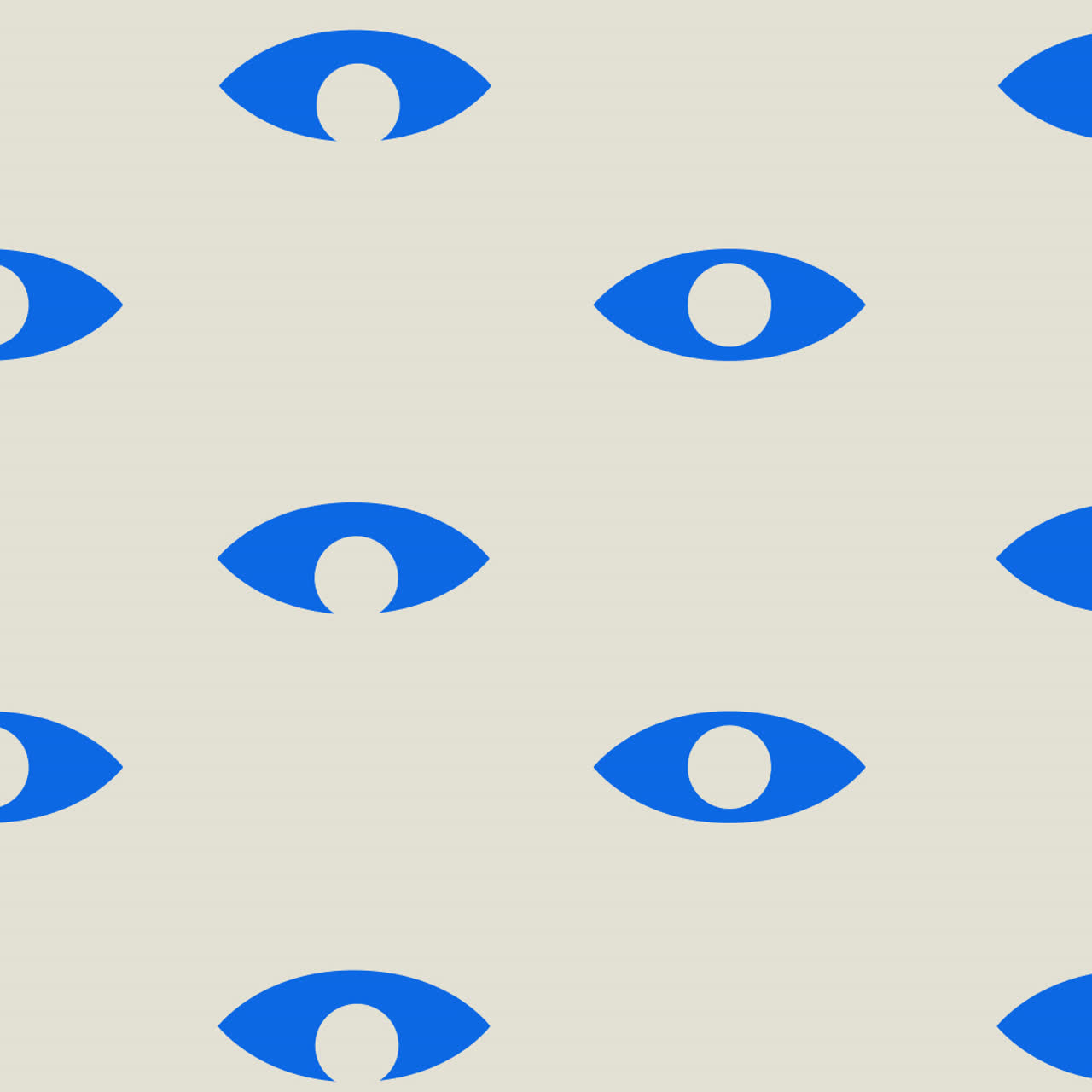 Seamless Pattern with Stylized Blue Eyes