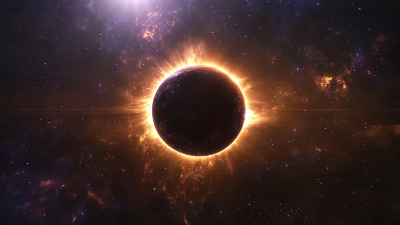 Burning Planet in Space