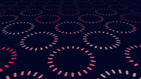 arreglo circular de círculos rojos superpuestos sobre un fondo negro