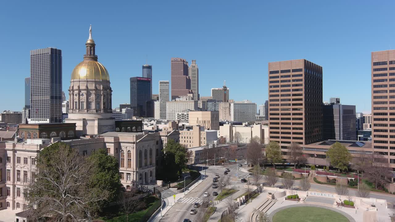 조지아주 애틀랜타 시내의 4k 항공