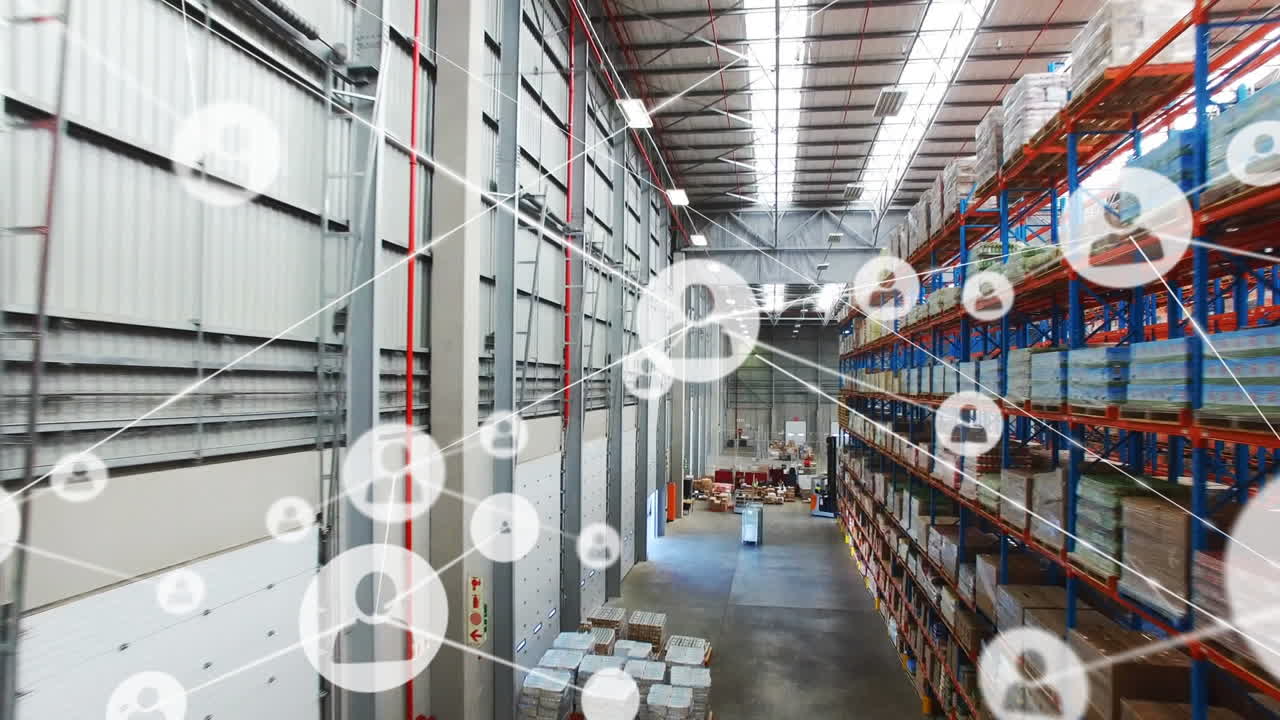 animación de la red de conexiones a través del almacén