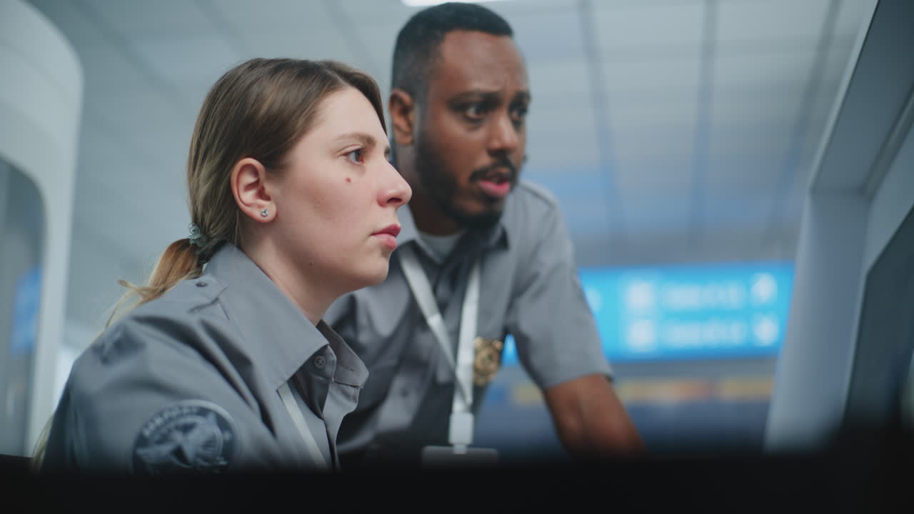 vigilancia del personal de seguridad del aeropuerto