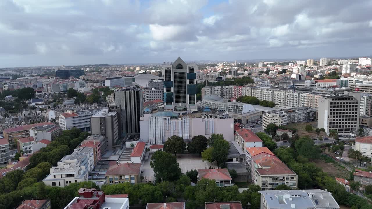 Porto city center buildings on a overcast day
