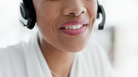 happy, call center and business woman in office