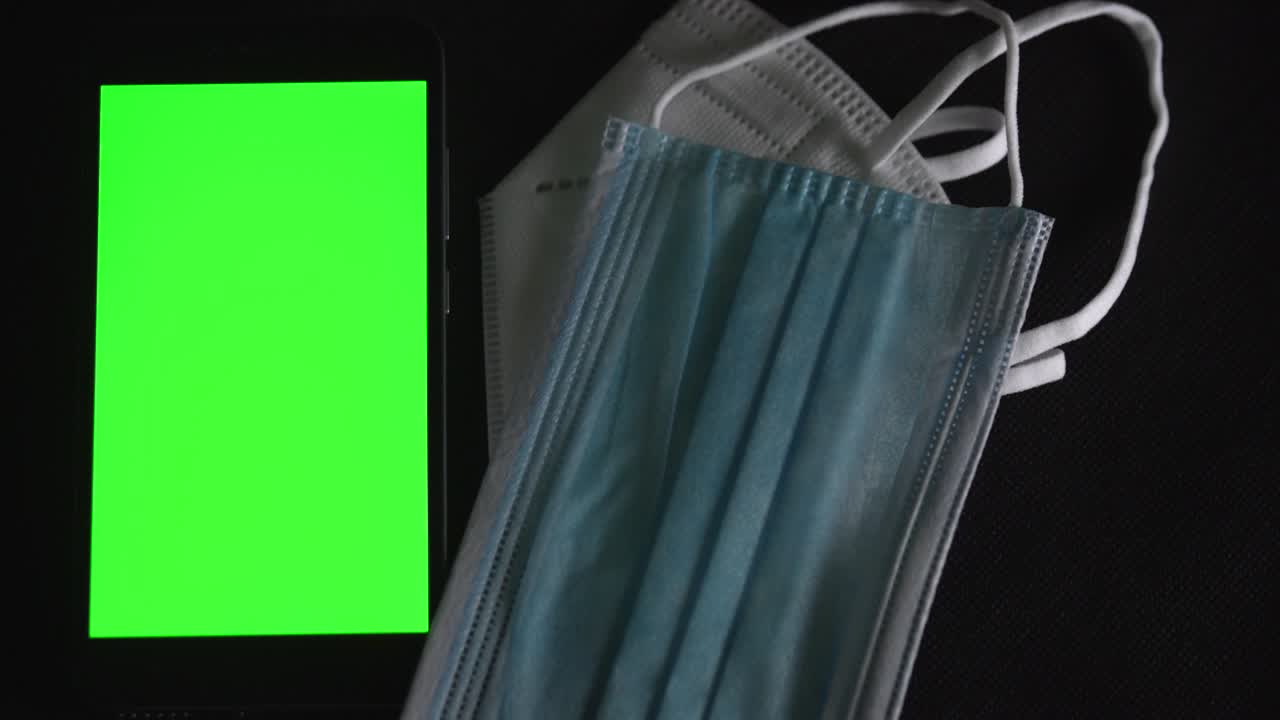 의료 마스크, 의료 보호 마스크, kn95, 스마트폰, 스크린 크로마 키, lcd