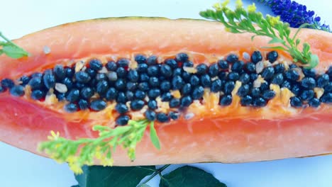 fresh papaya and fruits