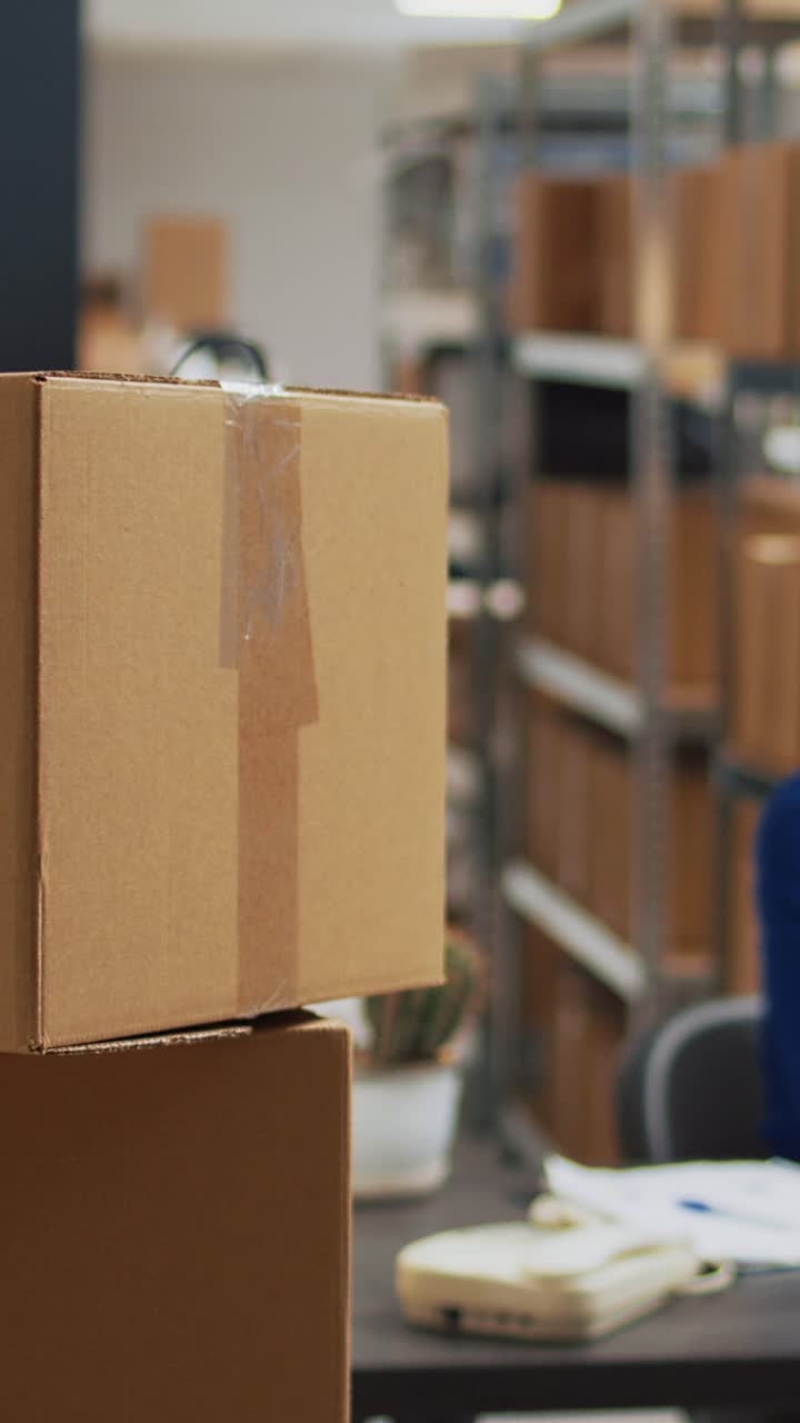 Vertical video: Female entrepreneur working on supply chain development