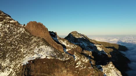 clear sky at the top of the mountain pico ruivo in madeira