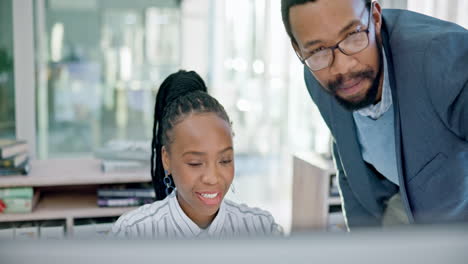 Computer,-black-woman-and-manager-training