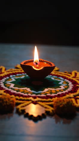 diwali diya and rangoli