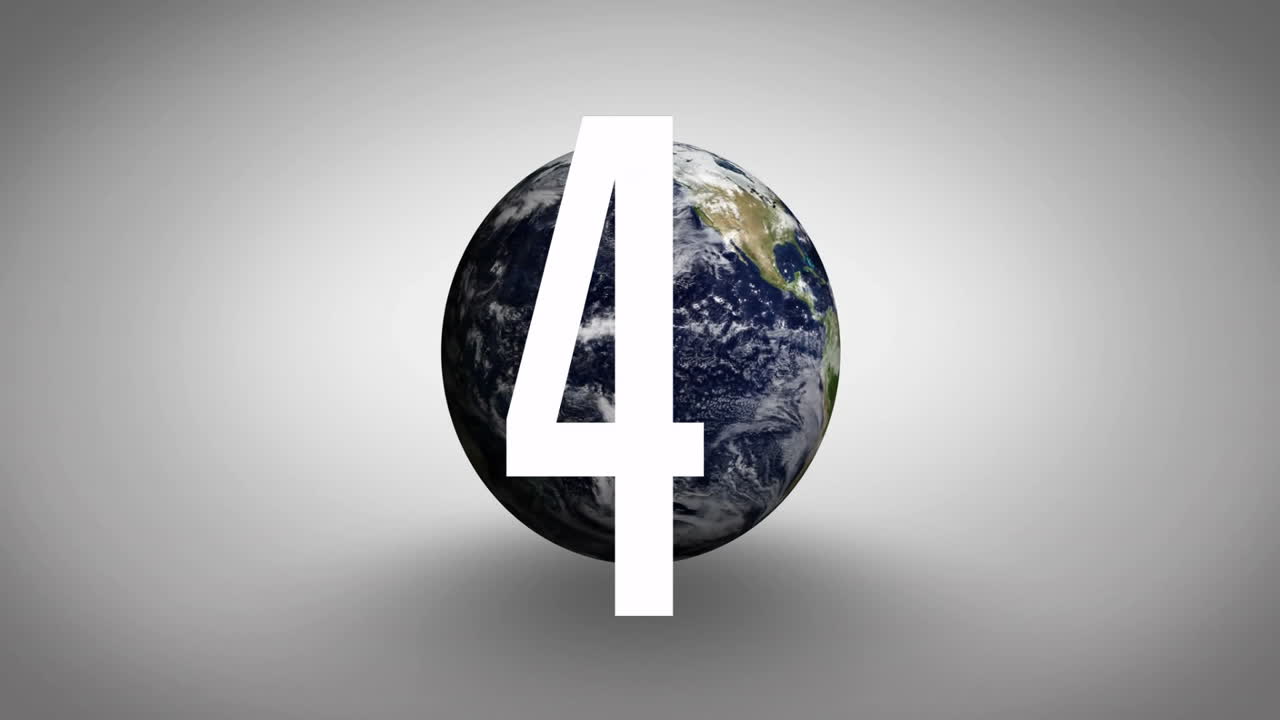 Countdown animation over earth