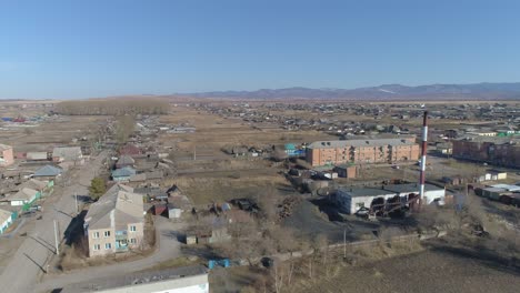 aerial view of a small village in russia