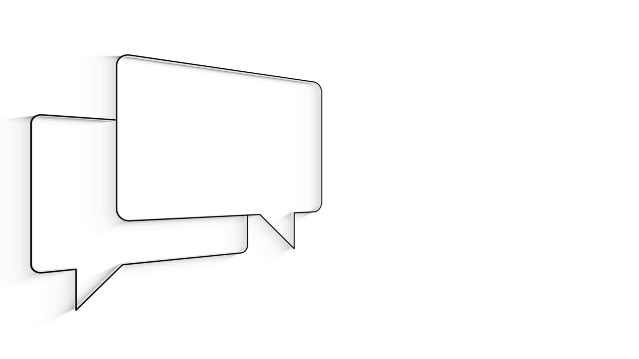 burbuja de icono de línea 3d para animación de texto en fondo blanco.