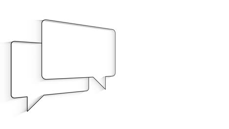 3d line icon bubble for text animation on white background.