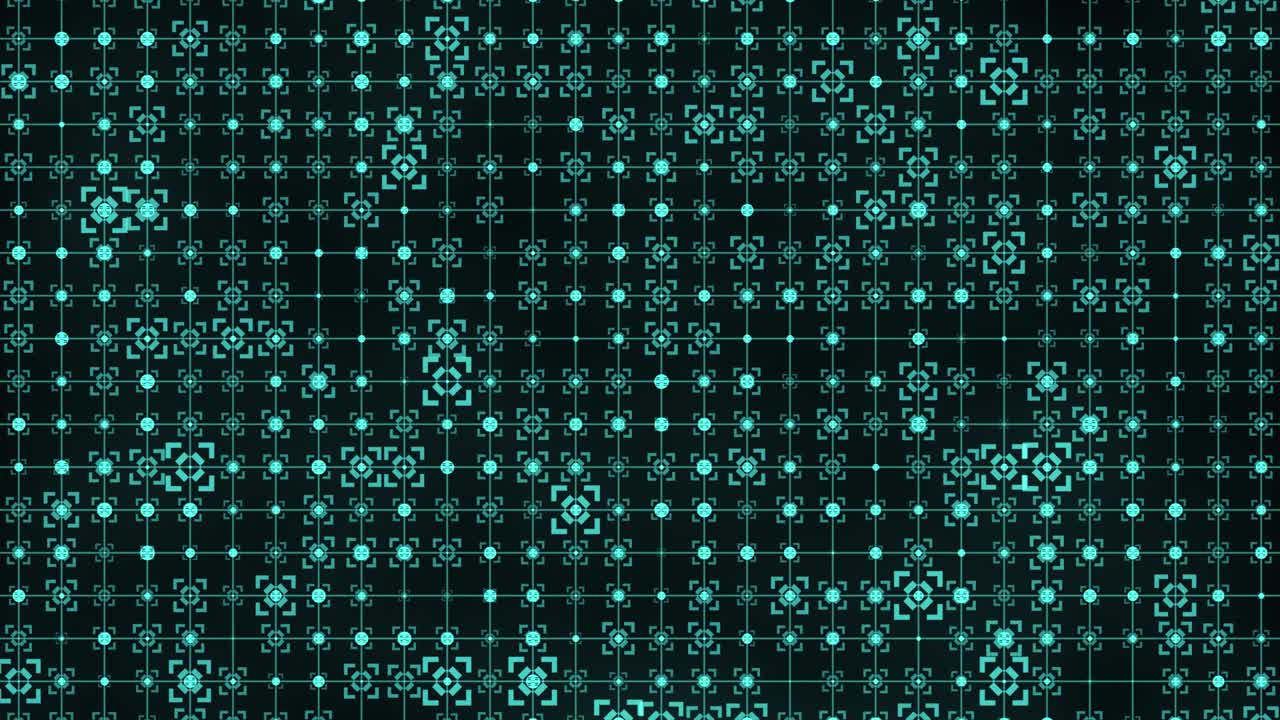 Square Target Green Flickering Moving Particle On Grid Motion Graphic