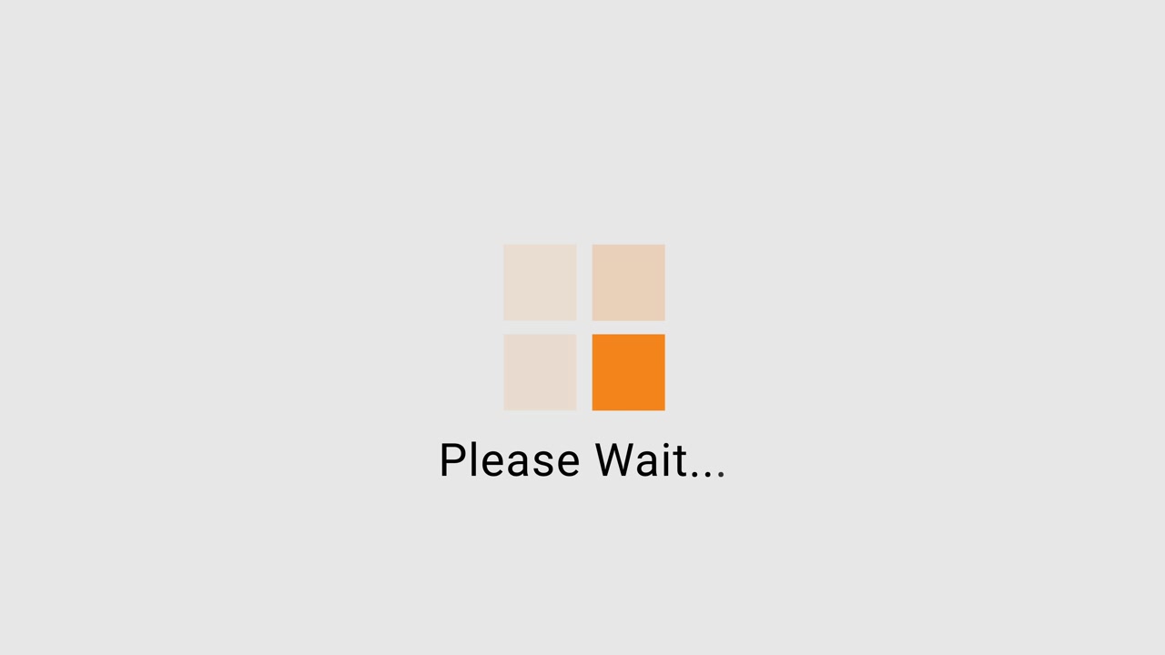 Animated 'Please Wait' Loading Screen with Squares