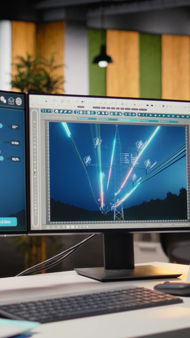 Digital power lines analytics dashboard displays performance data