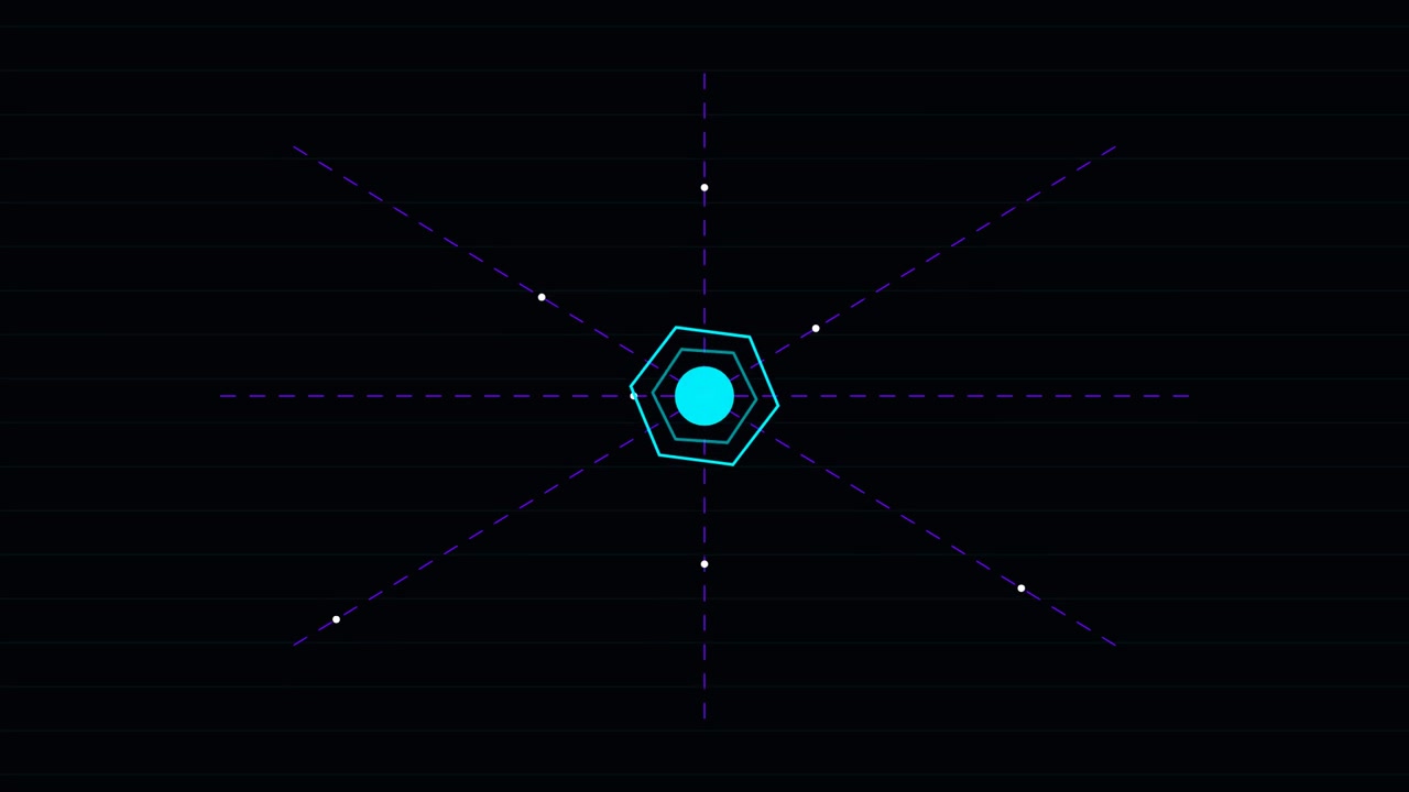 Abstract Digital Hexagon Graphic Animation on Dark Background