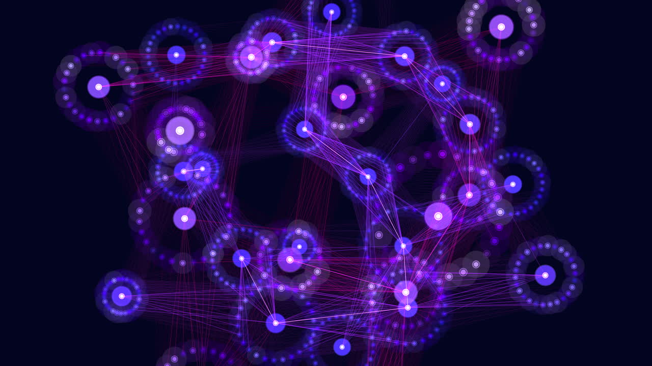 los círculos coloridos que se superponen crean una red de conectividad.