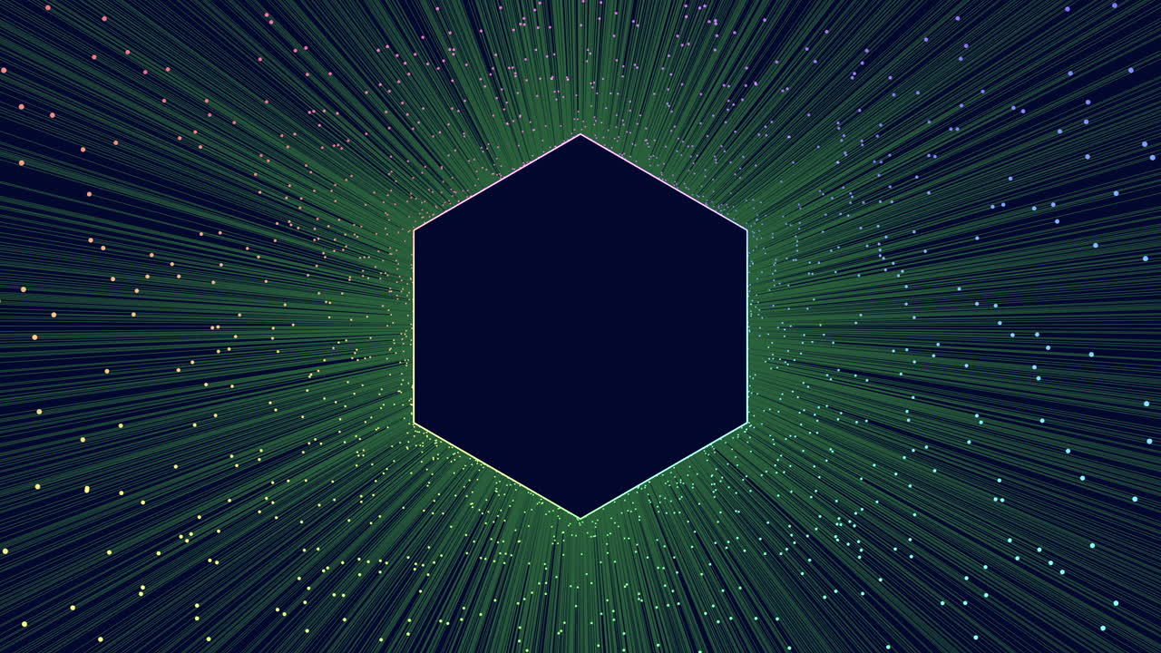 patrón geométrico dinámico en blanco y negro con centro hexagonal