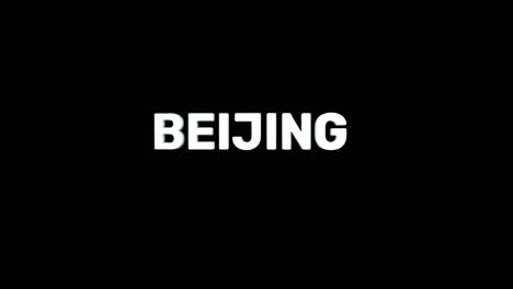 a smooth and high quality, silver 3d text reveal of the capital city "beijing