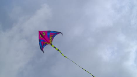 kite flying in the sky with large yellow