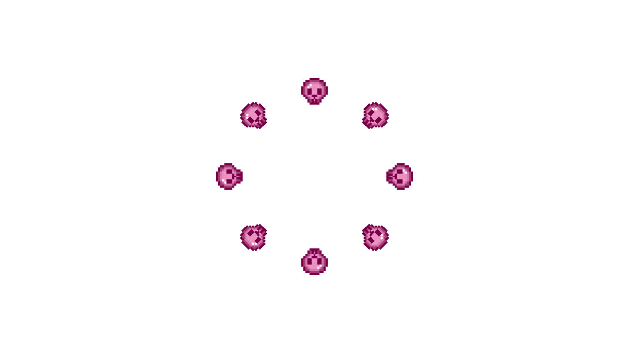 Pixel Art Mini Skull Spinning Circle Animated Overlay Transparent 30fps (1)