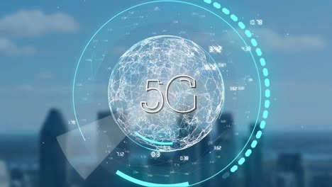 5-G-Werden-Auf-Einem-Rotierenden-Globus-Angezeigt